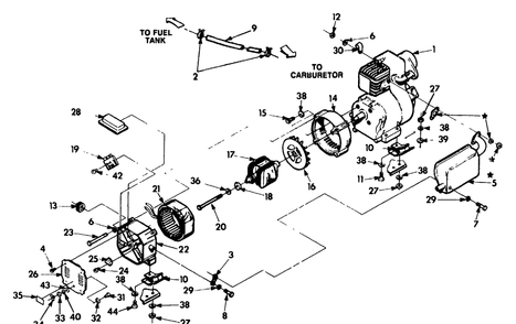 Generator Diagram and Parts List for 9439-0-3W740  Briggs and Stratton Generator